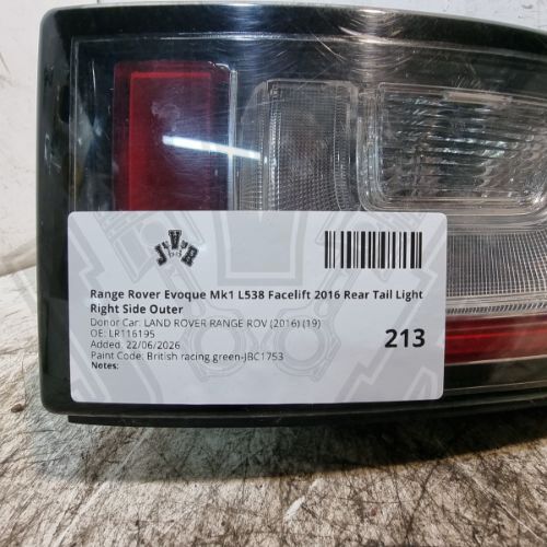 Range Rover Rear Tail Light Right Evoque Mk1 L538 Facelift 2016 OEM